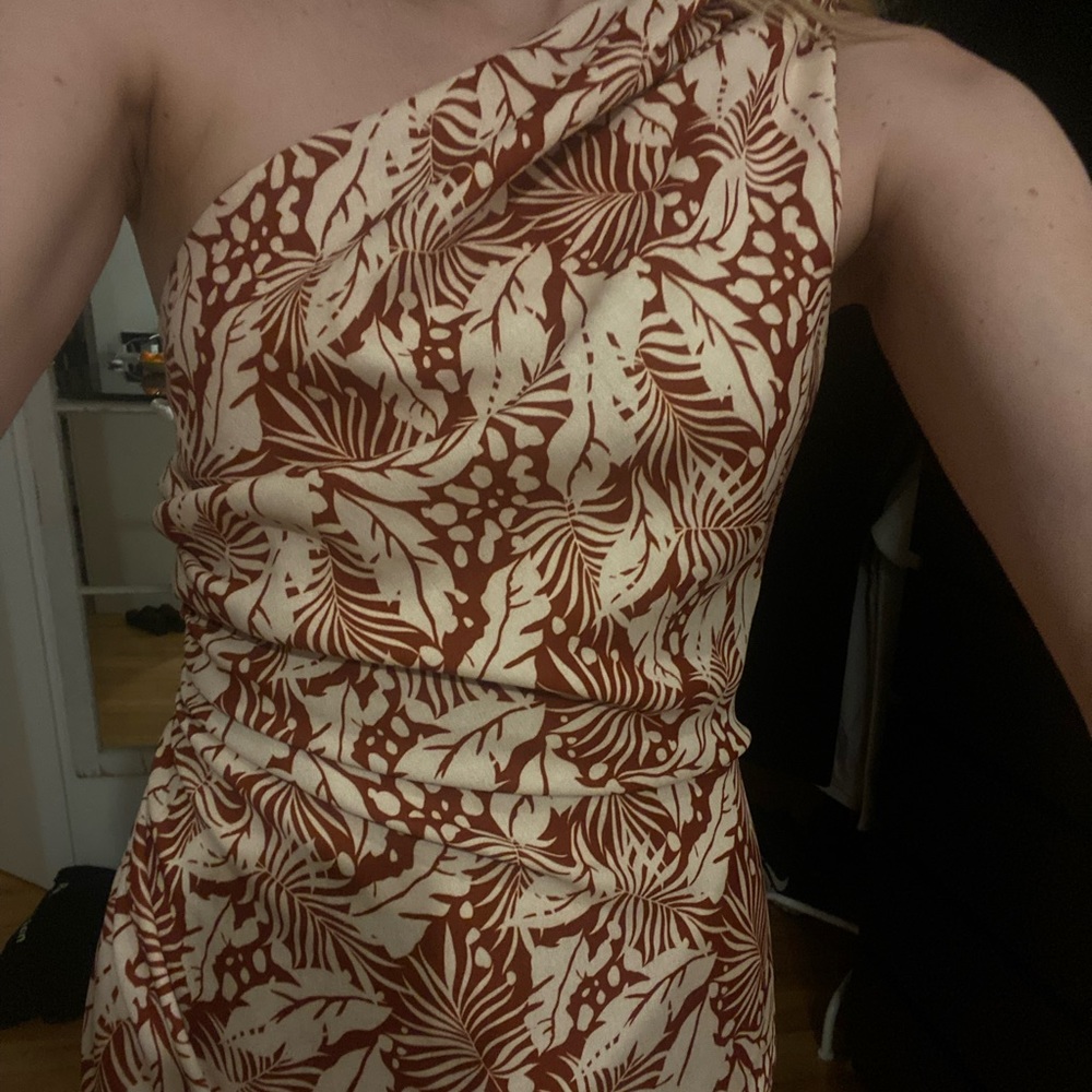 One shoulder midi dress- floral